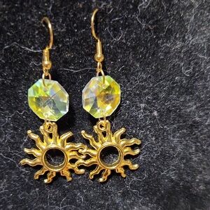 Handcrafted Golden Sol Radiance Sun Catcher Earrings